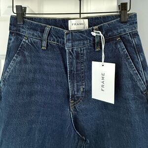 NWT Frame The Wide Trouser blue high-waisted wide-leg jeans